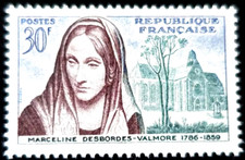 TIMBRE FRANCE 1959  N°1214** MARCELINE DESBORDES VALMORE  (pa)