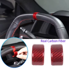 Red Real Carbon Fiber Steering Wheel Trim Ring Cover For Corvette C8 20-25