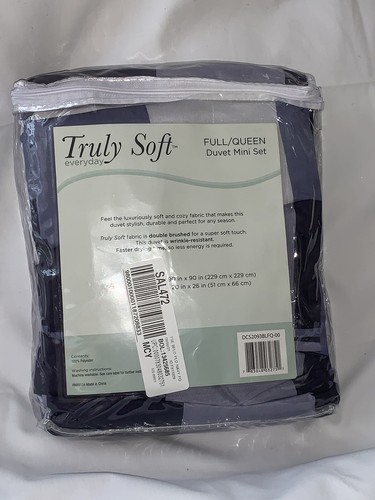 Truly Soft Everyday Blue Gingham Plaid Duvet Mini Set Size Full/Queen 3Pcs 😃 - Picture 3 of 9