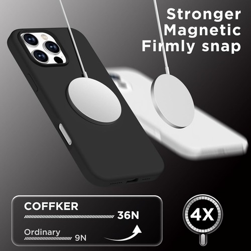 Magnetic for iPhone 16 Pro Max Case, Compatible with Magsafe, Suction Cup, Black - Picture 4 of 6