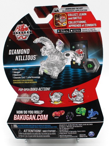 Bakugan Battle Planet Brawlers Diamond Nillious Spin Masters New on Card - Picture 2 of 4