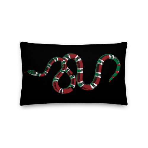 Snakes On Black Premium Pillow Cushion Designer Snake Square Rectangle Cushion - Picture 10 of 21