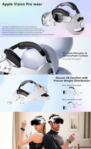 Diadema F Vision Pro Elasticidad Ajustable Reducir Presión VR Accesorios EE. UU. - Imagen 7 de 8