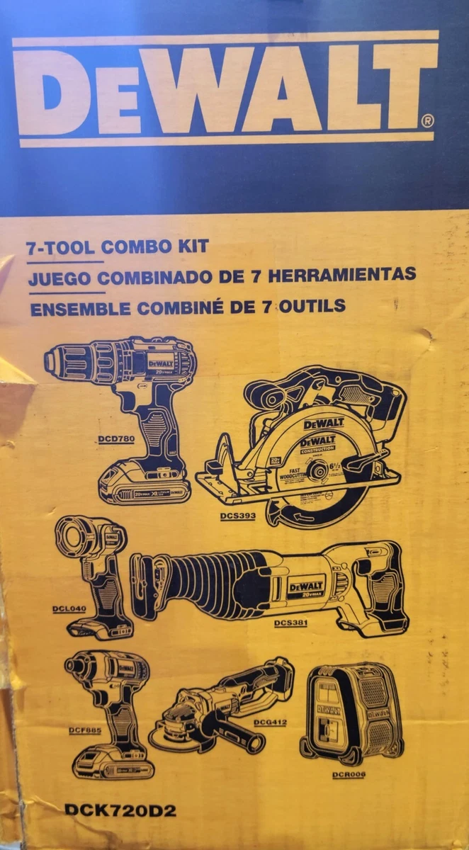 DeWALT DCK720D2 20V 2.0Ah 7 Tool Cordless Lithium Ion MAX Combo