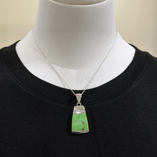 AUSVERKAUF! 925 Sterling Silber hübscher limettengrüner Achat Anhänger mit Halskette - Bild 4 von 4