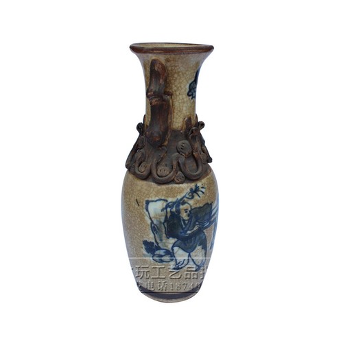 Chinese old Ming and Qing Dynasties Porcelain Vase Two children Bottle - Picture 4 of 4