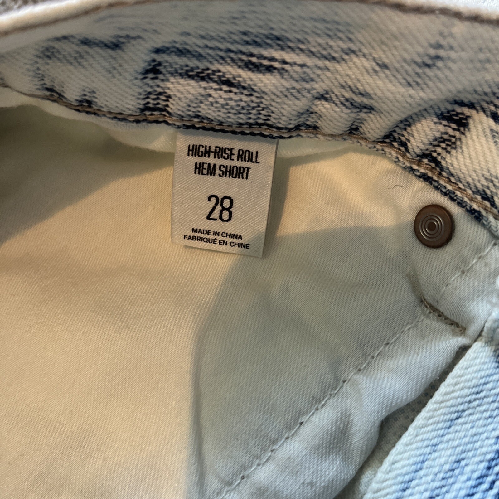 BDG Urban Outfitters High Rise Roll Hem Jean Shorts Denim 28 New - View 3