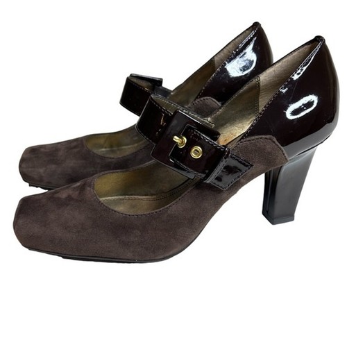 Franco Sarto Women’s Brown Suede Leather Mary Jane Style Pumps Heels Size 8 - Picture 12 of 12