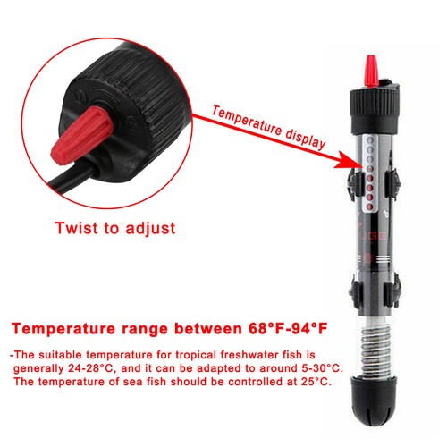 25W-300W Submersible Aquarium Fish Tank Heater Rod Heating Adjustable Thermostat - Picture 9 of 21