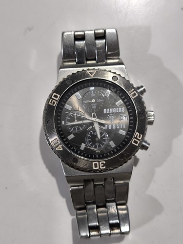 Fossil FC Rangers Football Club Chronograph Men's Quartz Watch Working - Picture 5 of 11
