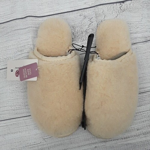 Zapatillas Secret Treasures para mujer talla 7 esponjosas mezcla de lana beige neutro - Imagen 6 de 8