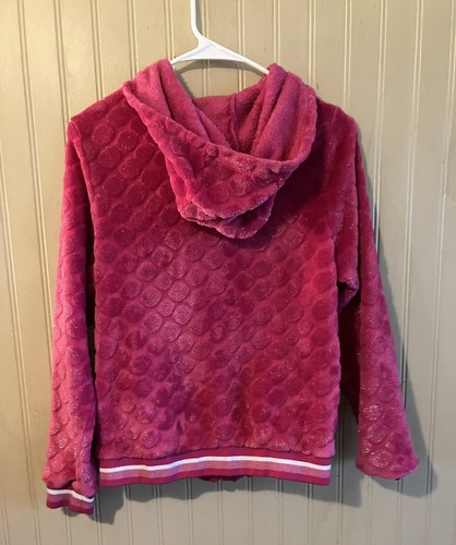 Wonder Nation Girls Size XXL 18 Deep Pink Sparkly Full Zip Hoodie Jacket - Picture 2 of 10