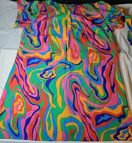 Minivestido para mujer XL multicolor cuello manga corta talla 10-12 - Imagen 15 de 21