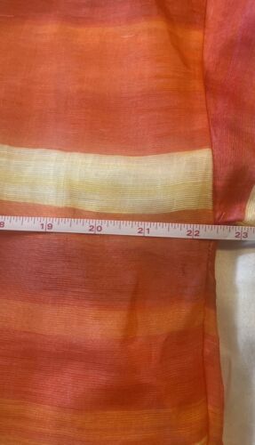 Lafayette 148 Top Damen L orange gelb gestreift Tunika Leinen Seidenmischung Boxy Fit - Bild 3 von 6