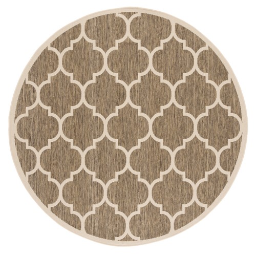 SAFAVIEH Indoor Outdoor CY6914-242 Courtyard Brown / Bone Rug - Picture 6 of 31
