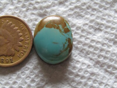 King's Manassa Turquoise 11 carat Cabochon American Blue Green Cab Lick Skillet