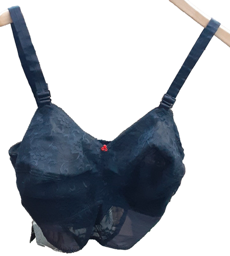 Jane Vintage Black Lace Adjustable Strap Bustier Lingerie Bra Size 38J Long Line - Picture 2 of 12