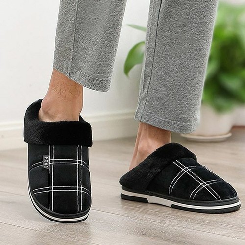 Men Adult Large Slippers Size 45-50 Plush Winter Indoor Soft Non Slip - Picture 13 of 15