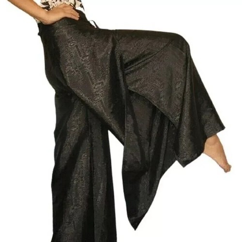 Women's Thai Silk Fisherman Pants Wrap Sarong Evening Party Trousers Harem Yoga - Picture 3 of 26