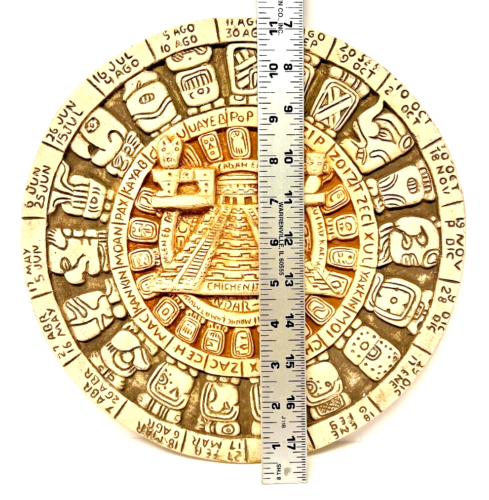 Aztec Sun Stone Calendar Astrology Pyramid Mayan Mexico Plaque Art 11" - Picture 2 of 4