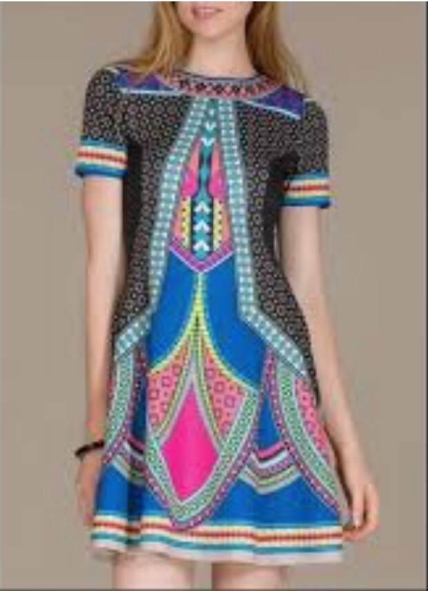 Flying Tomato Multicolor Bold Pattern Printed A-L… - image 1