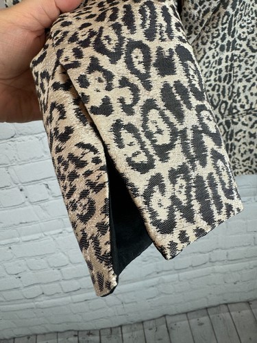 CARLISLE beige black animal leopard acetate cotton jacket blazer size 0 NWOT - Picture 6 of 7