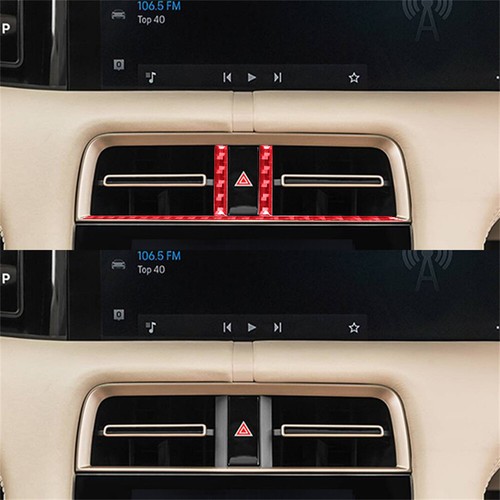 Cubierta de panel de salida de ventilación de aire central de fibra de carbono roja para Porsche Taycan 2019-2022 - Imagen 3 de 11