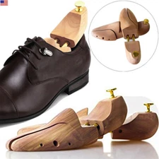  US 8-12 Men's Cedar Wood Shoe Tree Shaper Adjustable Width Stretcher Large Size