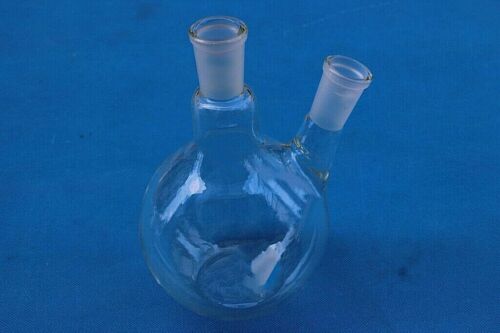 Boiling Flask FLAT BOTTOM Two Neck Distillation Flasks BOROSILICATE - 1pc/Pk - Bild 2 von 5