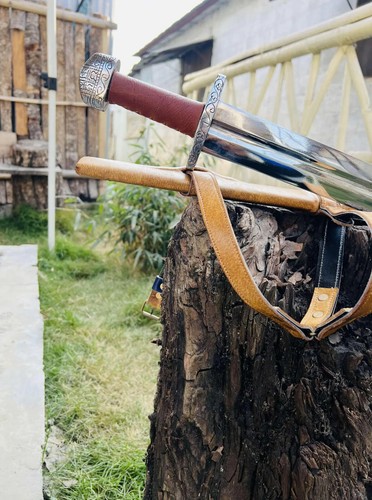 Hand Forged Carbon Steel Viking Sword Sharp Blade Medieval Sword Battle Ready - Picture 2 of 6