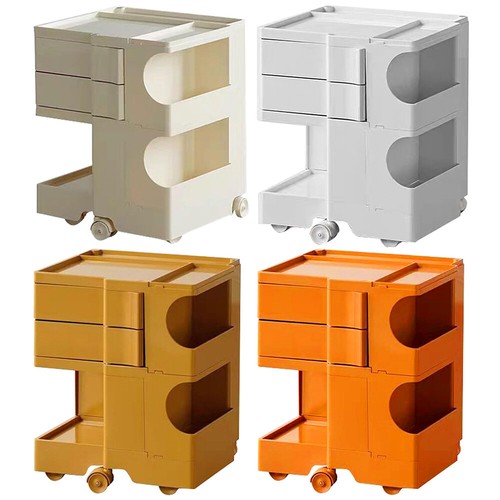 Mesita de Noche Mueble de Almacenamiento Giratorio 360° con 2 Cajones Deslizables 4 Colores - Imagen 1 de 16