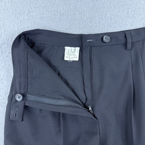 Gunext Italy Womens 6 Black Wool Blend Pleated Front Tapered Dress Pants (26x29) - Picture 3 of 7