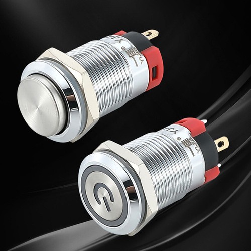 12mm Metall Druckschalter Drucktaster Rastend Tastend LED Beleuchtet 5-Typ - Picture 5 of 12