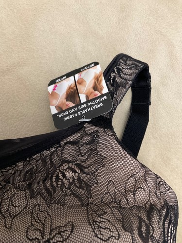 Bali Bra One Smooth U 40DD Black Lace Nwt - Picture 3 of 5