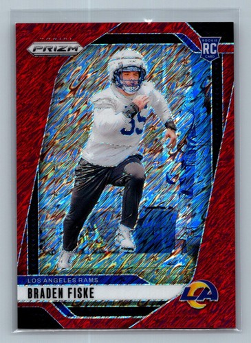2024 Panini Prizm #310 Braden Fiske Red Shimmer Prizm Los Angeles Rams /35 - Picture 1 of 2