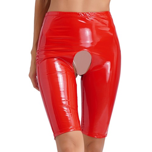 Womens Shorts Bodycon Tights Patent Leather Short Trousers Sexy Clubwear Ladies - Picture 7 of 12