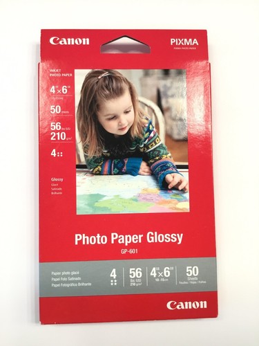 Canon Pixma Photo Paper Glossy (4 x 6) inch - 50 Sheets - GP-601 Brand New! - Picture 1 of 2