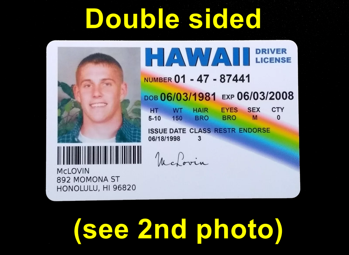 McLovin Superbad Driving License Personalised Novelty Fake Replica