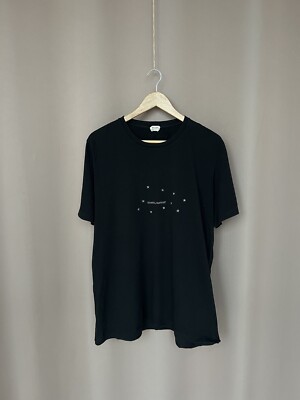 SAINT LAURENT - ロゴ シグネチャー コットン Tシャツ Saint Laurent Logo Star T-Shirt Mens Size XL Black Cotton