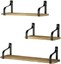 love-kankei floating shelves wall mounted set of 3, rustic 1.carbonized black