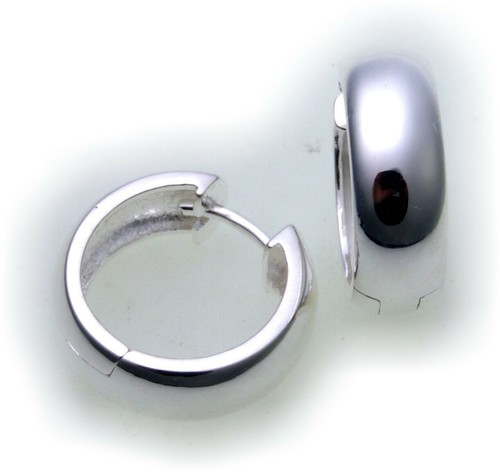 Top Ohrringe Klapp Creolen echt Silber 925 Sterlingsilber 16 mm Klappcreolen Neu - Picture 1 of 2