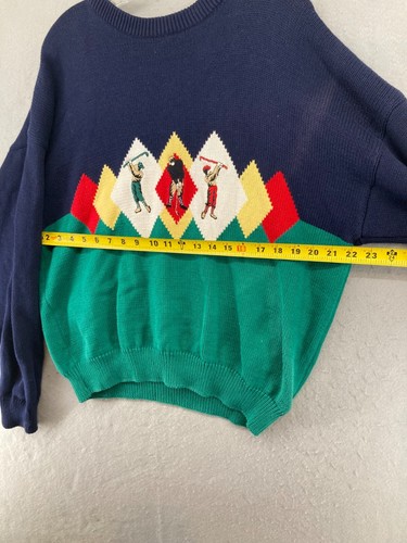 Sutter & Grant Mens Sweater Large Argyle Golfer Colorblock Vintage Dad Grandpa - Picture 2 of 9