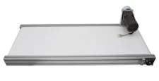 110V Mesa White PVC Belt Conveyor 47.2"X15.8" Aluminum Alloy Body 120W