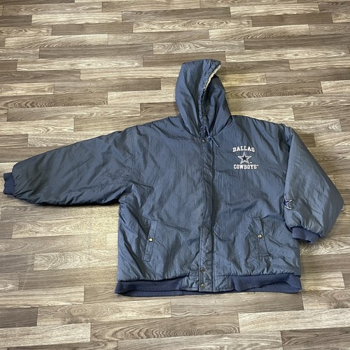 Chaqueta acolchada con capucha vintage de los Dallas Cowboys para hombre XL forrada con edredón retro años 90 NFL - Imagen 6 de 8