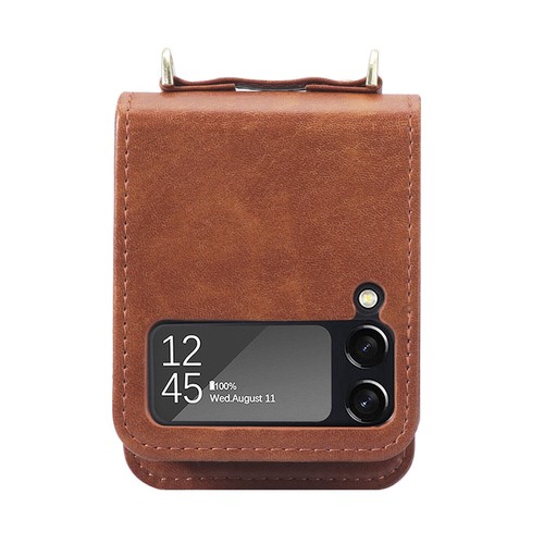 For Samsung Z Flip6/5/4 Crossbody Strap Shockproof Wallet PU Leather Card Case - Picture 35 of 91