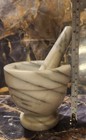 Large White Marble Mortar andVisitYPestles/ Kitchen Cooking Tool