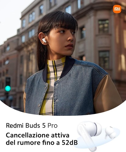 Xiaomi Redmi Buds 5 Pro Cuffie Bluetooth ANC USB-C Hi-Res Auricolari Marmo Nero - Foto 10 di 12