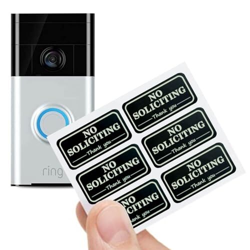 Small No Soliciting Sign for House,6 Pcs No Soliciting Sign,Weatherproof Black - Bild 1 von 7
