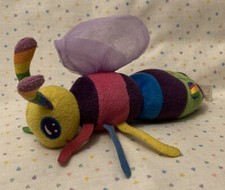 Vintage Lisa Frank Buzz the Bee Rainbow Stuffed Animal Beanbag Plush 7  