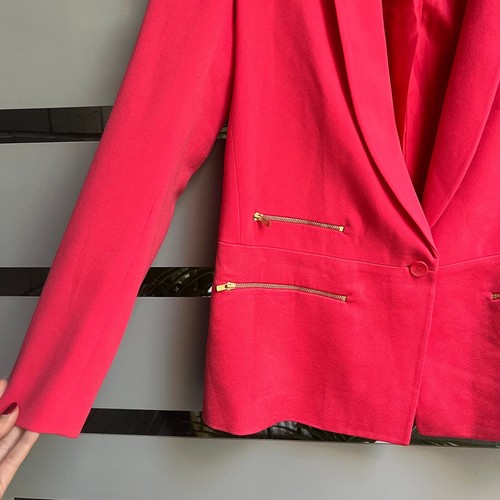 Maje Hot Pink Satin One-Button Blazer Size 38 - Picture 6 of 12